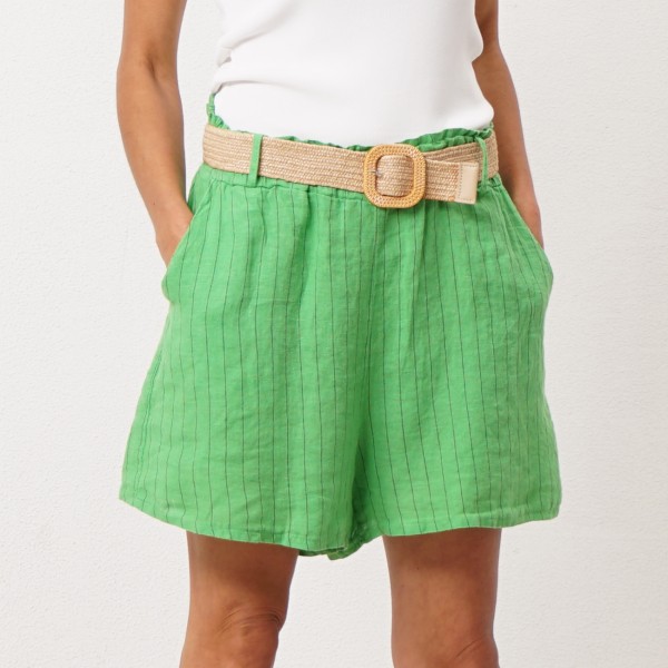 100% linen pants with stripes