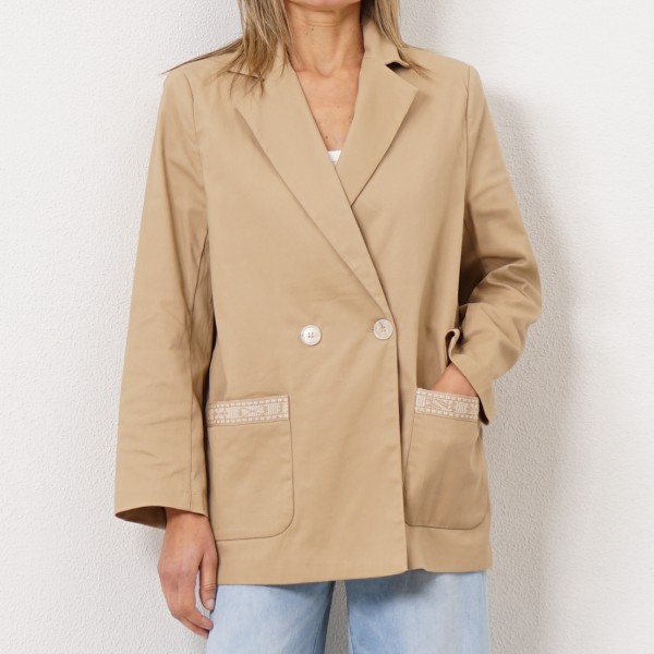 Satin blazer with mesh lining (premium)