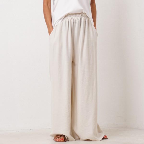 Elephant foot pocket pants in crepe