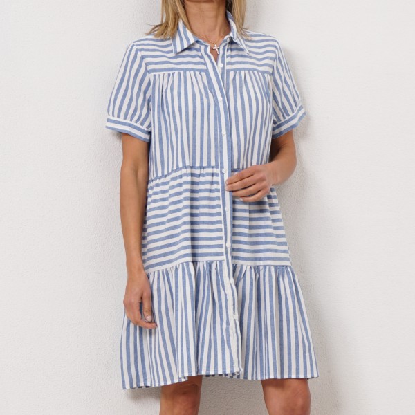 striped dress with ruffles