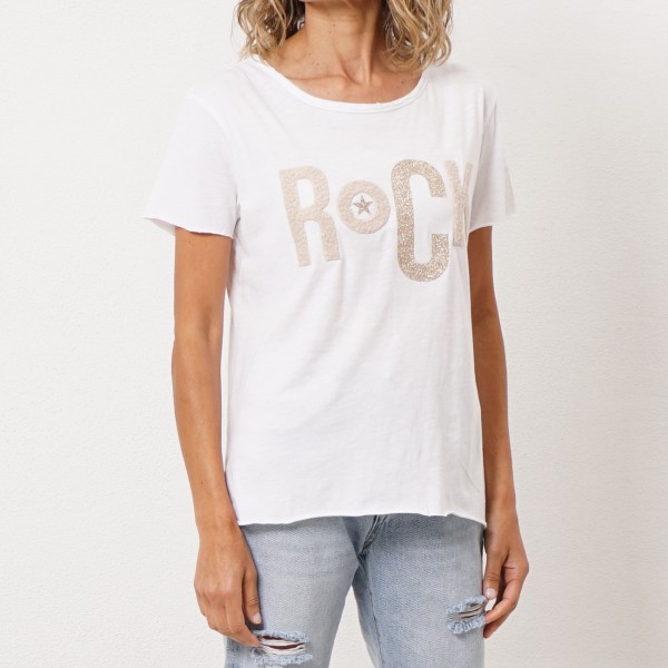 t-shirt with terrycloth appliqué