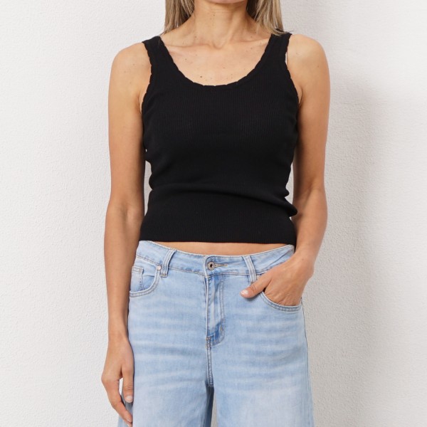 top in tricôt fluted