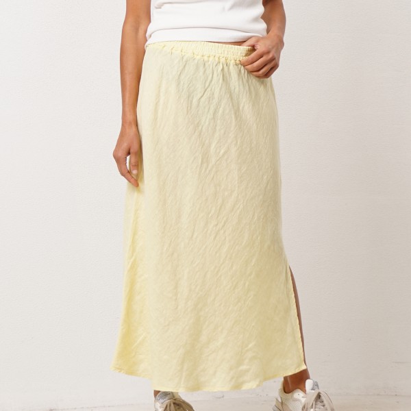 flared skirt with elastic, 100% premium linen