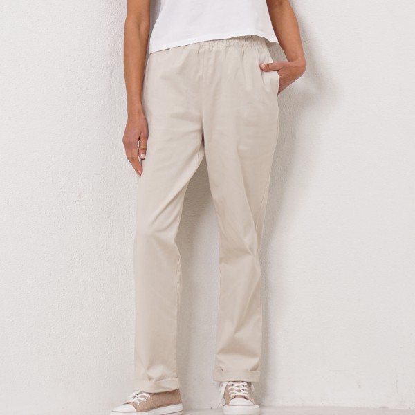 twill pants with elastics