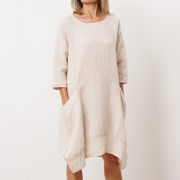 100% linen dress with/ pockets
