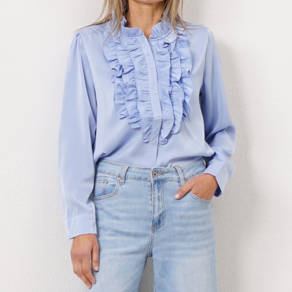rayon blouse with ruffles
