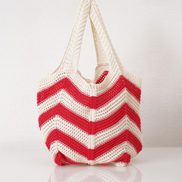 striped knitted (crochet) bag