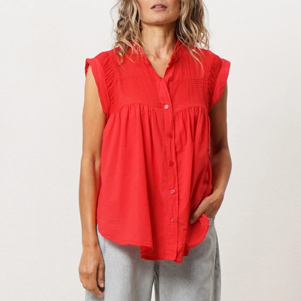 blouse with/gathered details (100% cotton)