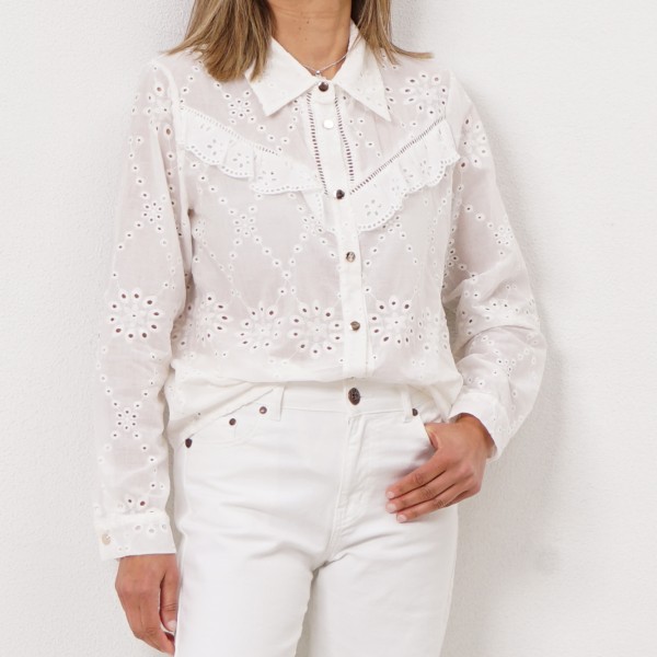 blouse w/ ruffles English Embroidery