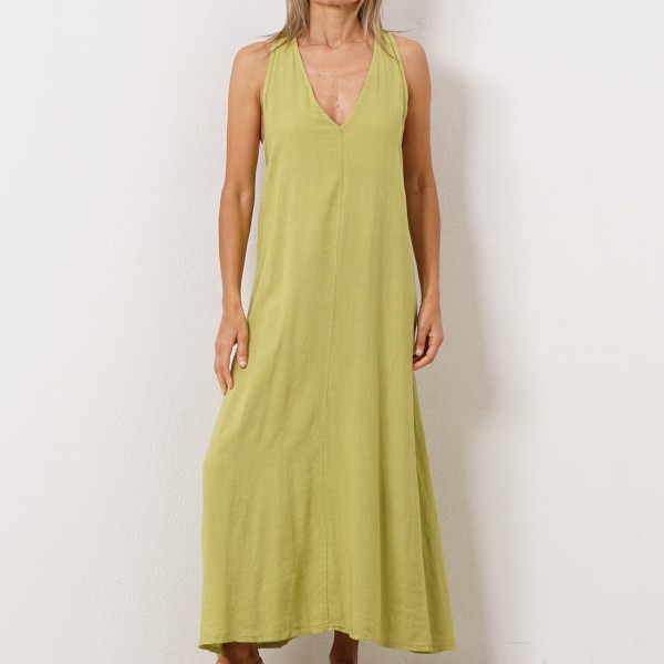 Linen and viscose dress