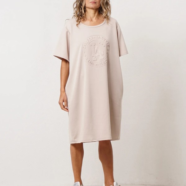Neoprene dress with cuffs