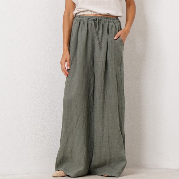 100% linen trousers
