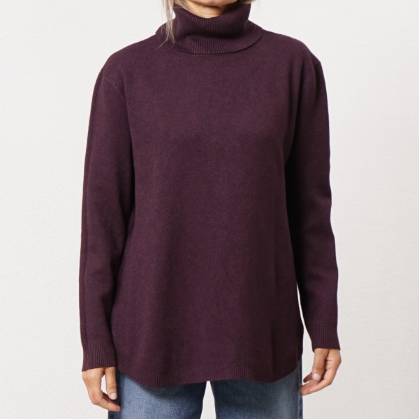 High-neck knit sweater