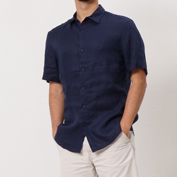 100% linen slim fit shirt