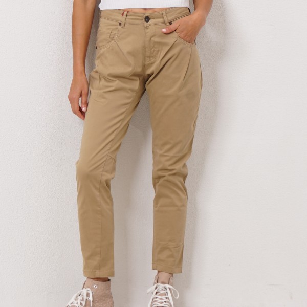 twill pants with/ pleats