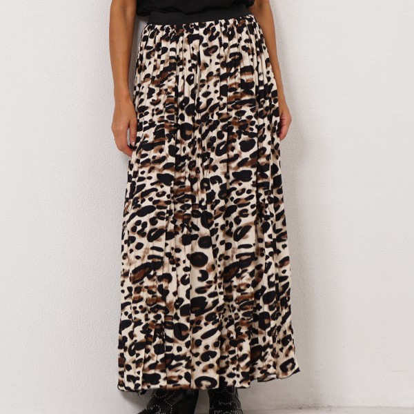 pleated skirt with elastic (animal print)