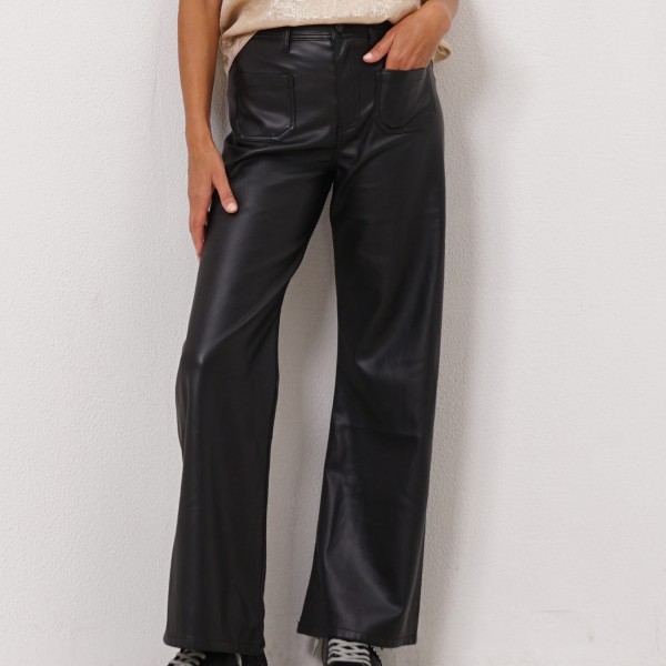 eco-leather pantaloons with pockets