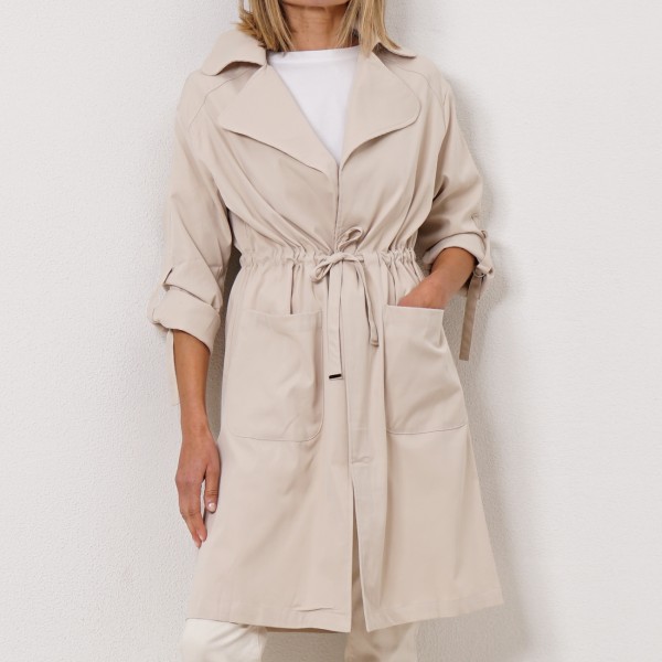 trench coat with waist adjustments