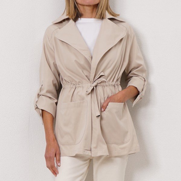 trench coat with waist adjustments