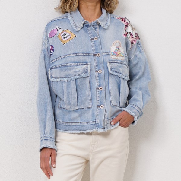 denim jacket with applications