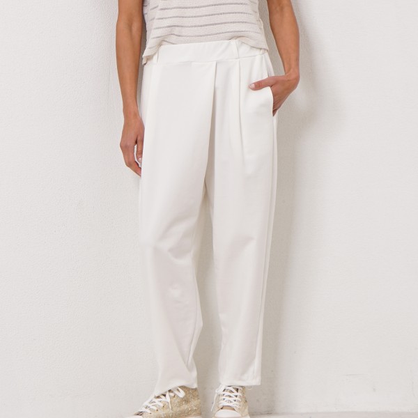 asymmetrical knit pantaloons (Ponto Roma)