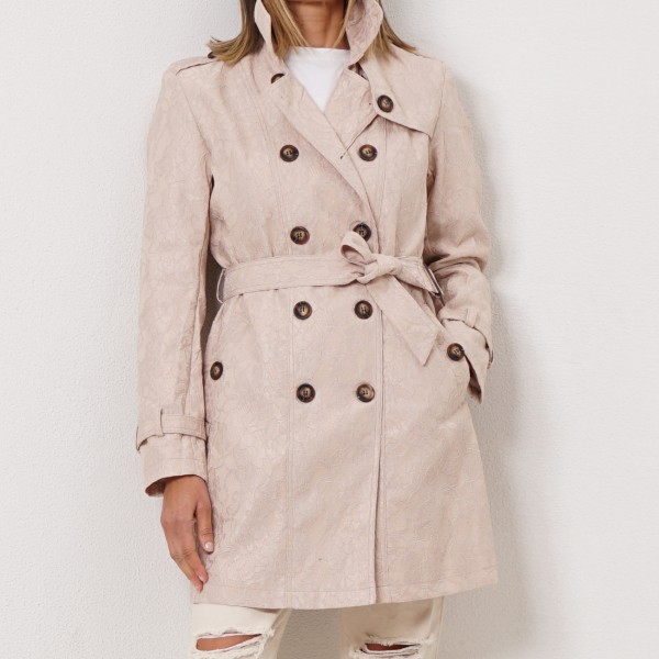 embroidered trench coat