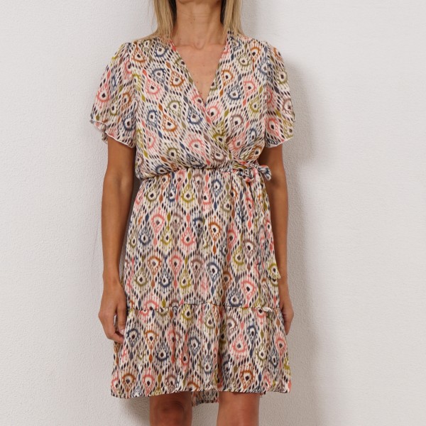 crepe patterned dress