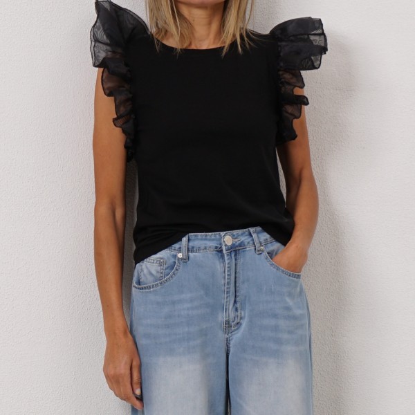 tulle t-shirt with ruffles