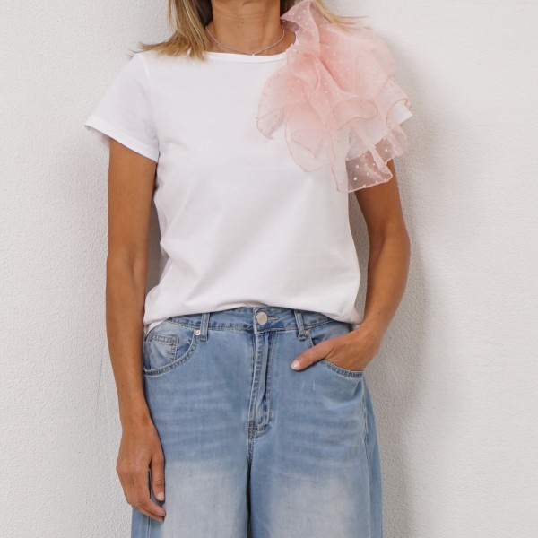 tulle t-shirt with ruffles