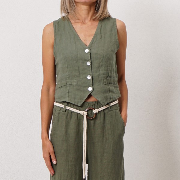 100% linen vest