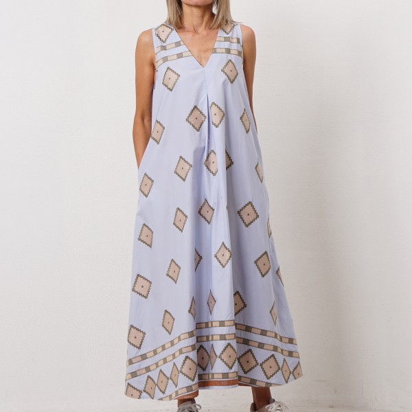 embroidered poplin dress