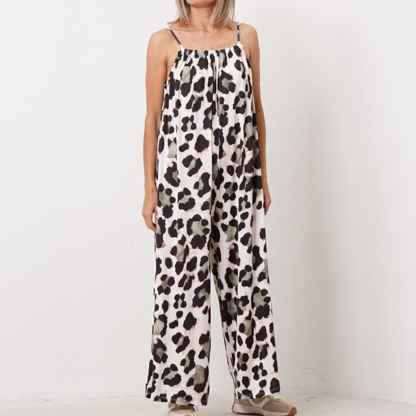 cold knit jumpsuit (animal print)