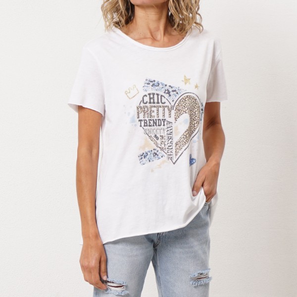 printed t-shirt with transfers