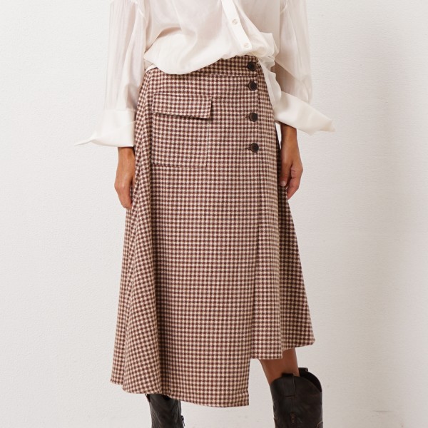 asymmetrical farm skirt with rayon