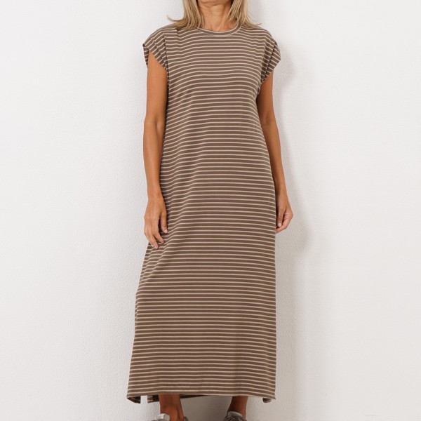 viscose stripe dress with elastane