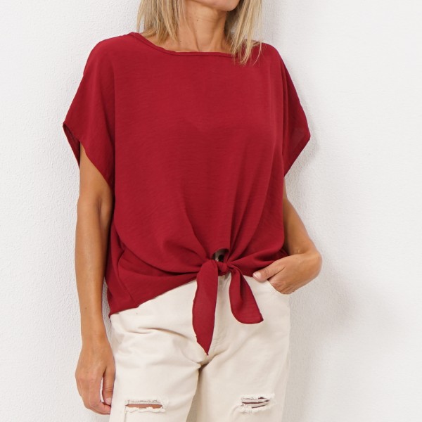 crepe blouse with bow