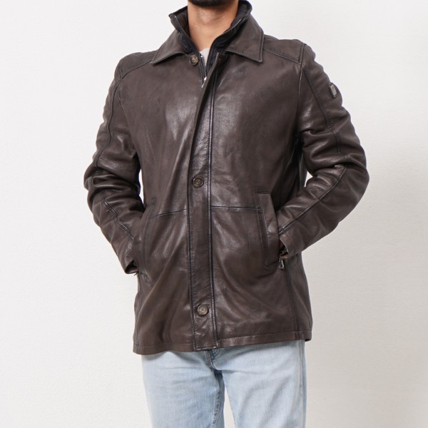 leather jacket with removable interior