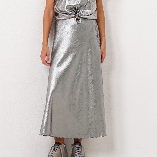 glitter flared skirt with elastic waistband