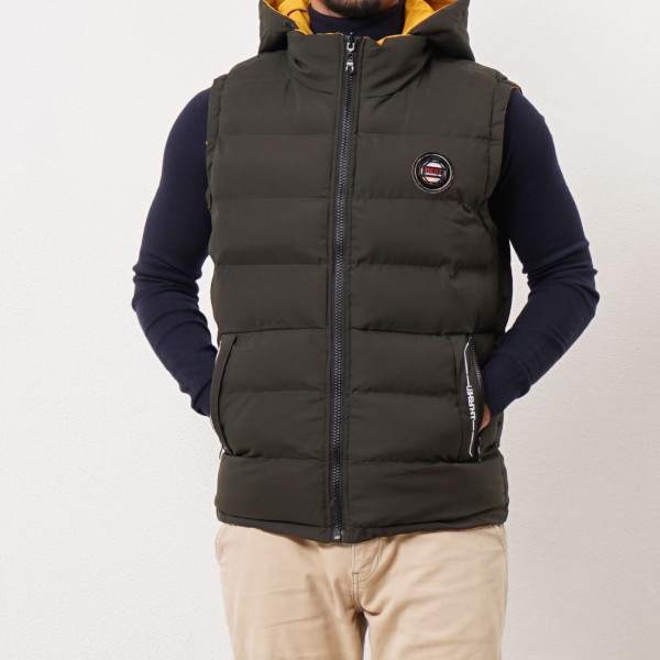 hooded vest with padding (double sided)