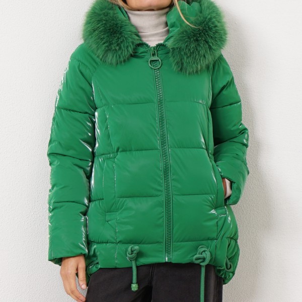 Padded parka with drawstring