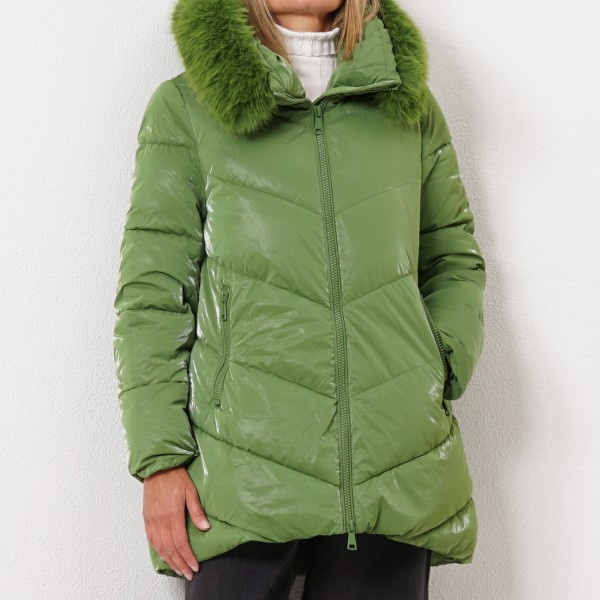 glitter padded parka