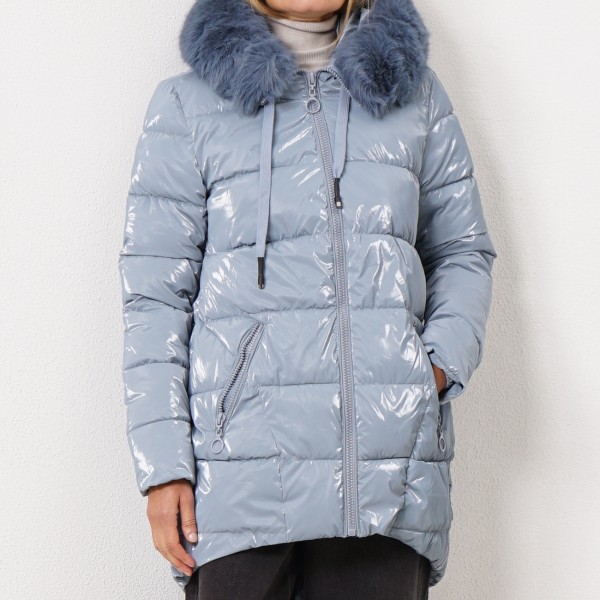 glitter padded parka