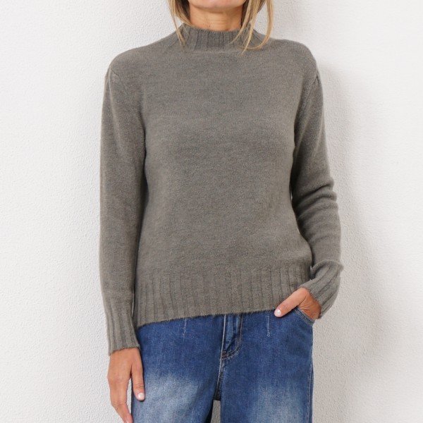 knit collar sweater with wool