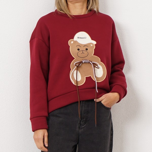 carded plush sweatshirt with applications