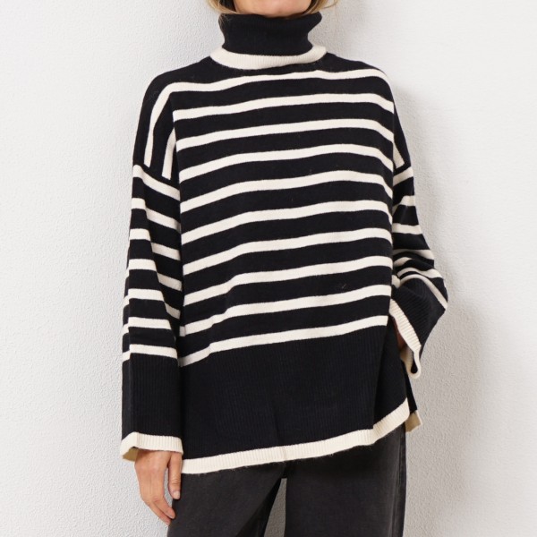 knit sweater with stripes