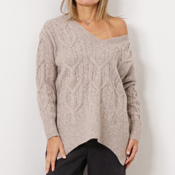 knitted turtleneck sweater with fabrics