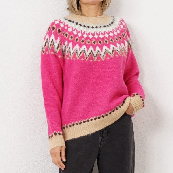 knit sweater with jacquard