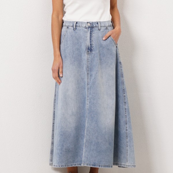 vintage flared denim skirt
