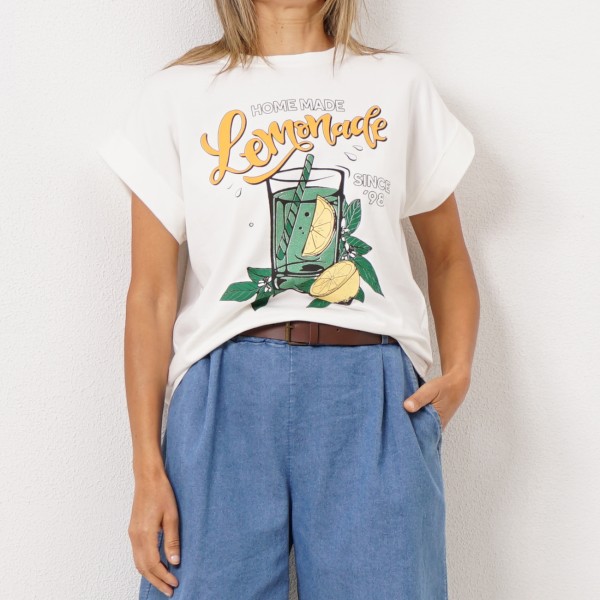 vintage t-shirt with/ print (with elastane)