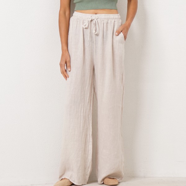 100% linen trousers